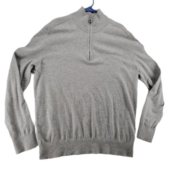 BANANA REPUBLIC Sweater Men's Long Sleeve 1/4 Zip High Neck Pullover Gray XL - Picture 1 of 11